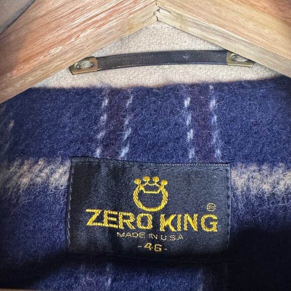 Vintage Zero King Men’s Wool Blend Coat Plaid Lining Granpacore sz 46 USA Made - Picture 8 of 11